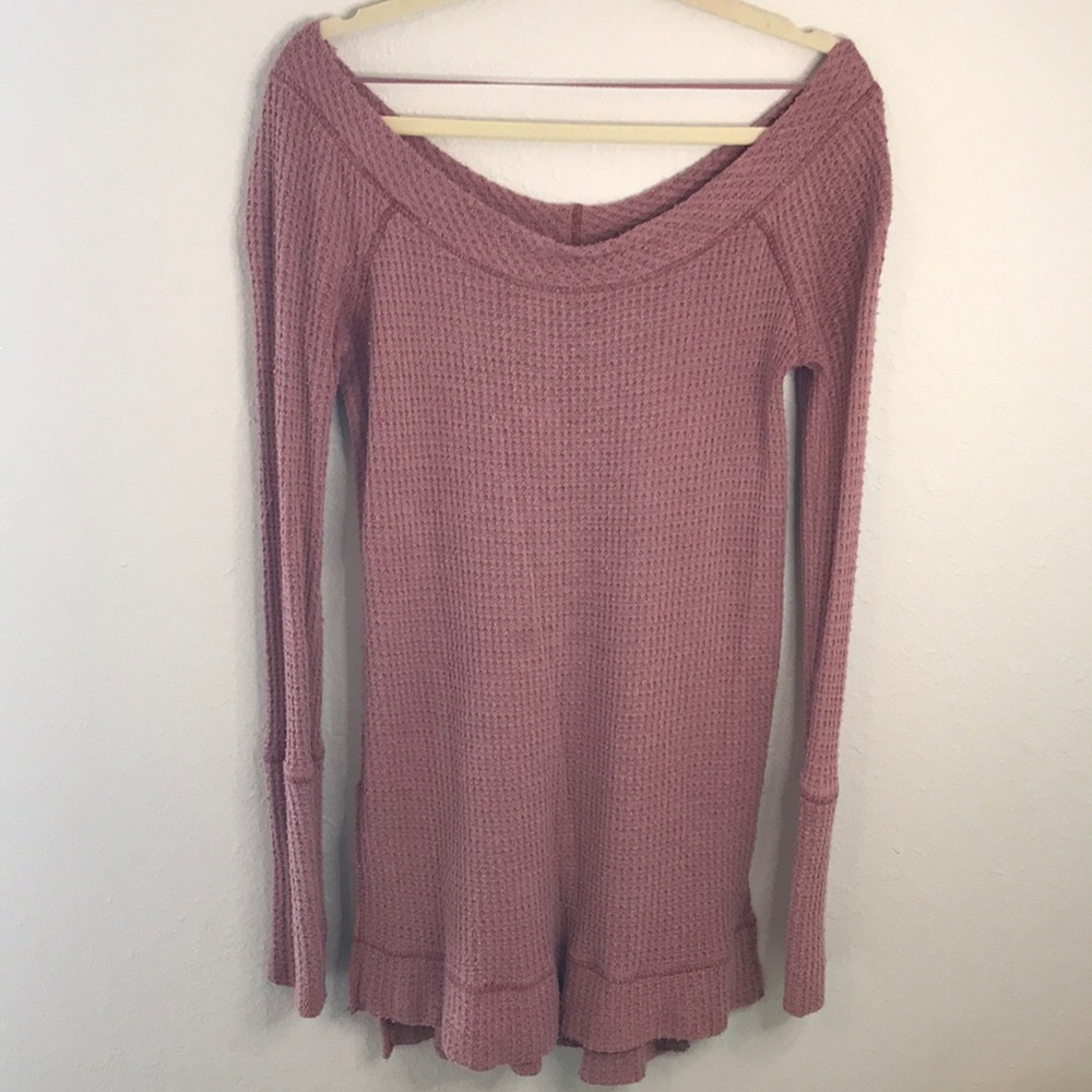 Pink free people sweater
